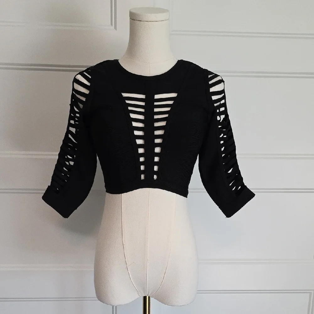 Hera Collection Black Strappy Blouse